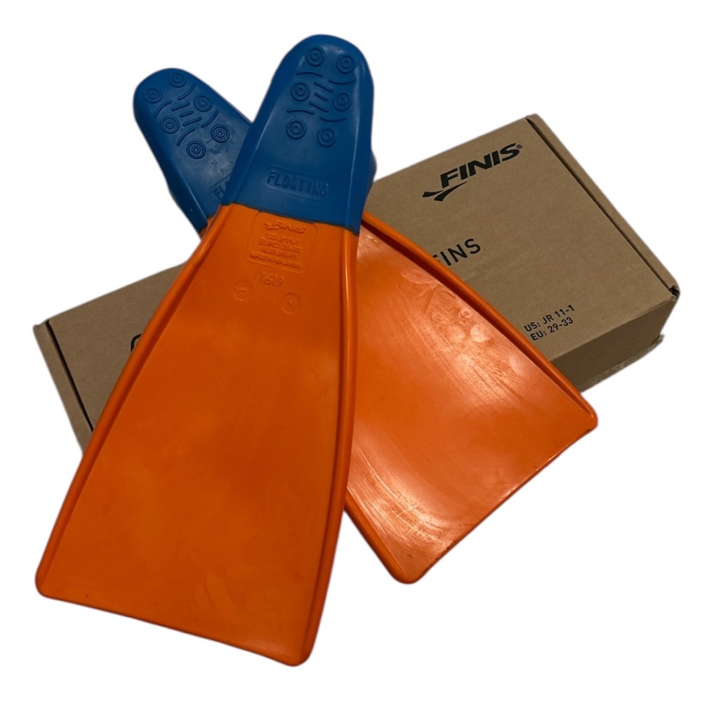 FINIS Kids Swim Fins - Blue and Orange Us Jr 11-1(size 2-3),EU 29-33 - Picture 3 of 4